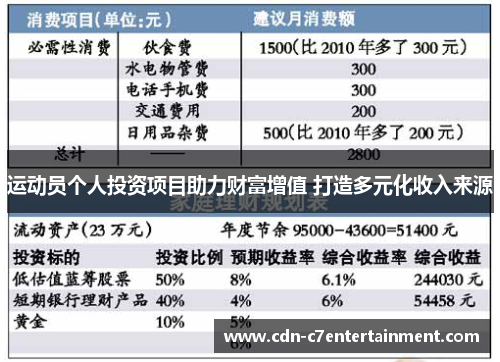 运动员个人投资项目助力财富增值 打造多元化收入来源