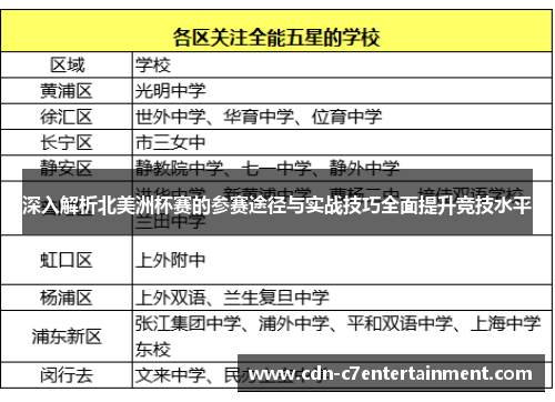 深入解析北美洲杯赛的参赛途径与实战技巧全面提升竞技水平