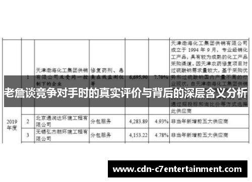 老詹谈竞争对手时的真实评价与背后的深层含义分析